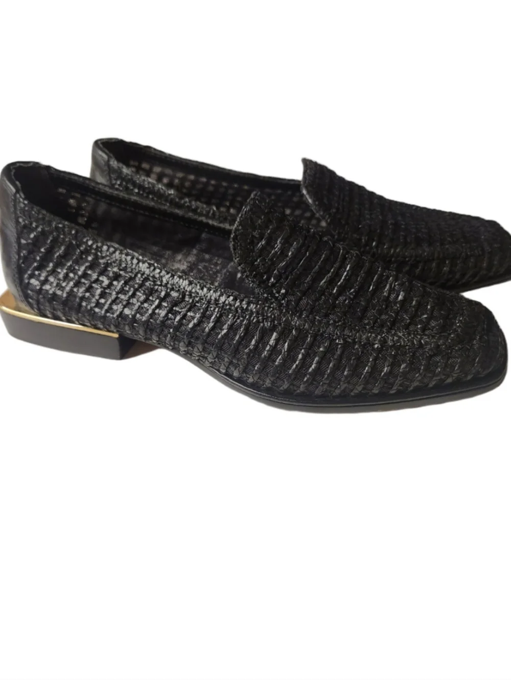 Vince Camuto Dalanda Black Raffia  Slip-On Loafers Size 7M